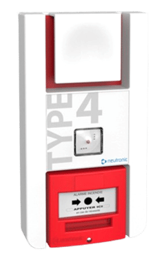 une alarme incendie de la marque neutronic avec flash