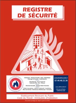 illustration d'un registre de securite personnalisé pour inscrire la verification de l'extincteur
